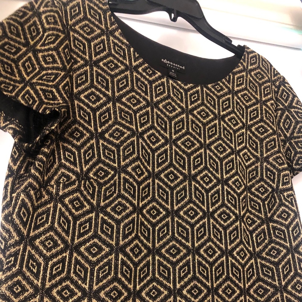 Black and Gold Geometric Patterned Dress
